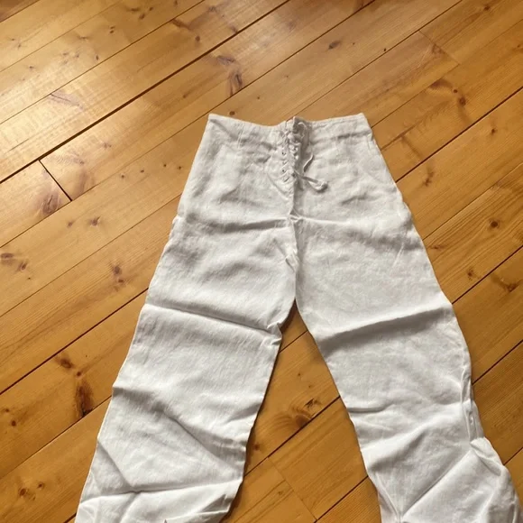 Jcrew, white linen sailor pants🌺 - Picture 4 of 5